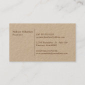 Kaas voor bakkerijen | Kraftpapier Visitekaartje (Achterkant)