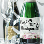 Kaas voor de Passen getrouwd Rozen Floral Wedding Sparkling Wijnetiket