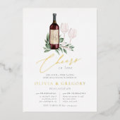 Kaas voor het liefhebben van het eten van wijn rep folie uitnodiging (Voorkant)