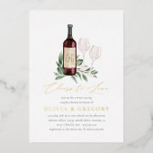 Kaas voor het schatten van bont voor wijn folie uitnodiging (Voorkant)