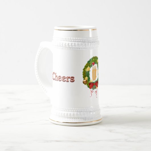 Kaas voor kerstbier bierpul (Voorkant links)