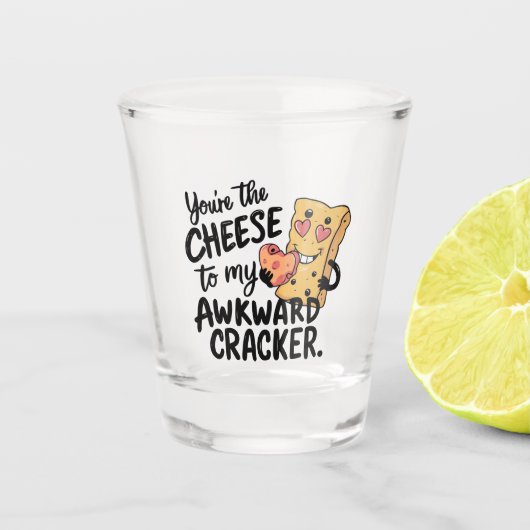 Kaas voor mijn ongemakkelijke | Grappige en Schatt Shot Glas (Voorkant)