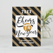 Kaas voor nieuwjaarsfoto's met gouden zwarte kleur feestdagenkaart (Staand voorkant)