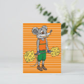 Kaas Weightlift Mouse Briefkaart (Staand voorkant)