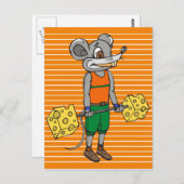 Kaas Weightlift Mouse Briefkaart (Voorkant / Achterkant)