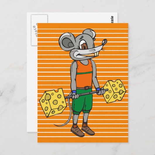 Kaas Weightlift Mouse Briefkaart (Voorkant / Achterkant)