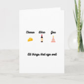 Kaas-wijn en al die dingen die de verjaardag van d kaart (Voorkant)