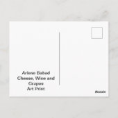 Kaas, wijn en druiven, briefkaart (Achterkant)