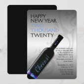 Kaas Wijnflesje nieuwe jaren oud Kaart (Voorkant / Achterkant)