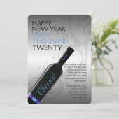 Kaas Wijnflesje nieuwe jaren oud Kaart (Staand voorkant)