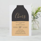 Kaas Wijnflesje Volwassenen Dag Partij Kaart (Staand voorkant)