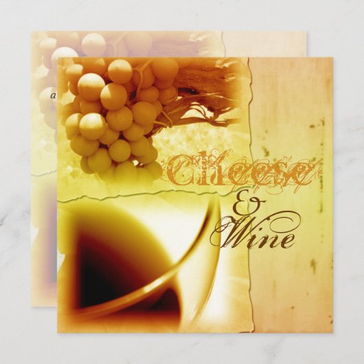 Kaas-wijnproeverende partij CUSTOMIZE Kaart (Voorkant / Achterkant)