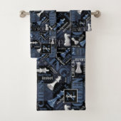 Kaas Zilver en Blauw ID784 Bad Handdoek (Insitu)