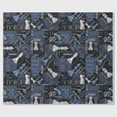 Kaas Zilver en Blauw ID784 Cadeaupapier (Vlak)