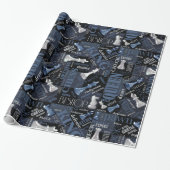 Kaas Zilver en Blauw ID784 Cadeaupapier (Uitgerold)
