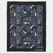 Kaas Zilver en Blauw ID784 Fleece Deken (Voorkant)