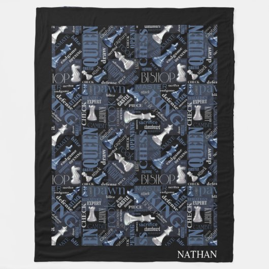 Kaas Zilver en Blauw ID784 Fleece Deken (Voorkant)