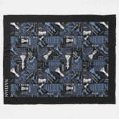 Kaas Zilver en Blauw ID784 Fleece Deken (Voorkant (Horizontaal))