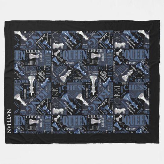 Kaas Zilver en Blauw ID784 Fleece Deken (Voorkant (Horizontaal))