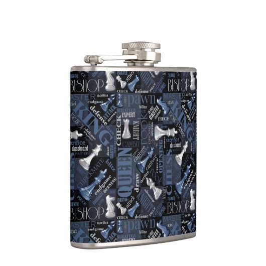 Kaas Zilver en Blauw ID784 Heupfles (Rechts)