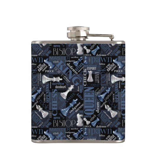 Kaas Zilver en Blauw ID784 Heupfles (Achterkant)