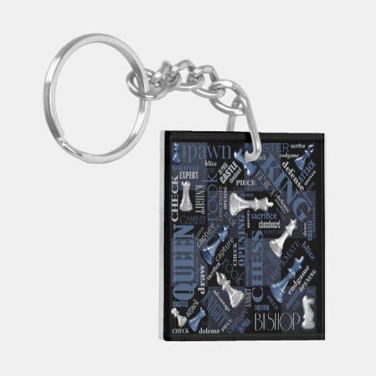 Kaas Zilver en Blauw ID784 Sleutelhanger (Voorkant Links)