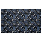 Kaas Zilver en Blauw ID784 Stof (Fat Quarter)