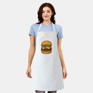 Kaasachtige Gourmet Burger Illustratie Schort