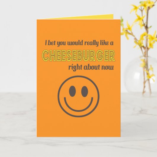 Kaasachtige Humor Kaart (Gele Bloem)