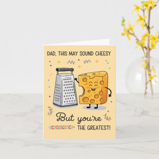 Kaasachtige Kaas Papa Grappige Verjaardag Vaderdag Kaart (Gele Bloem)