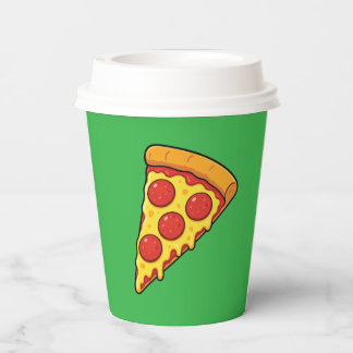 Kaasachtige Pepperoni Pizzapunt Papieren Bekers