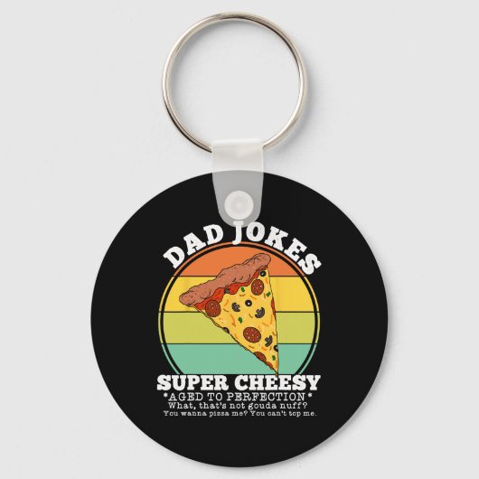 Kaasachtige Vader Grap Snee Pizza Grappige Vaderda Sleutelhanger (Voorkant)