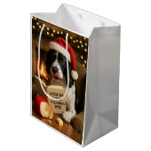 Kaasbelasting Kerstcadeautas - Springer Spaniel Medium Cadeauzakje (Achterkant Gekanteld)
