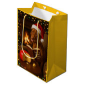 Kaasbelasting Vizsla-hond Kerstcadeautas Medium Cadeauzakje (Voorkant Gekanteld)