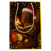 Kaasbelasting Vizsla-hond Kerstcadeautas Medium Cadeauzakje (Voorkant)