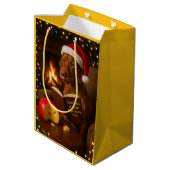 Kaasbelasting Vizsla-hond Kerstcadeautas Medium Cadeauzakje (Achterkant Gekanteld)