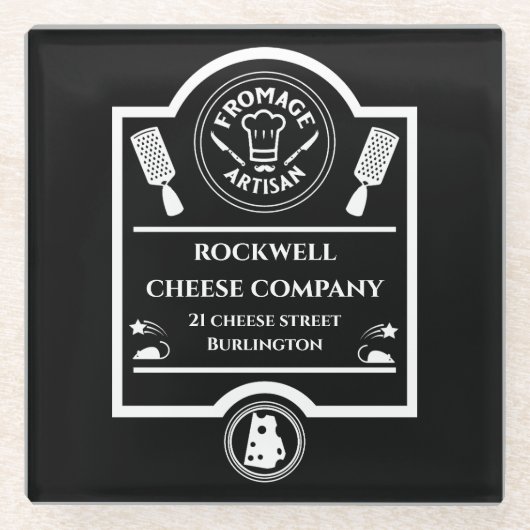 kaasboer glazen onderzetter (Voorkant)