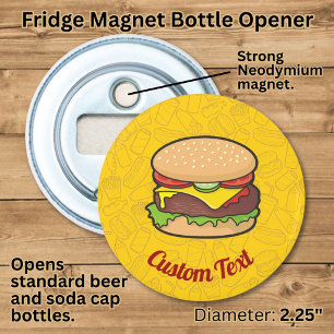 Kaasburger Flesopener Button Flesopener