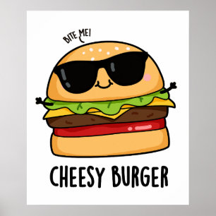 Kaasburger Grappige Eten Grappen  Poster