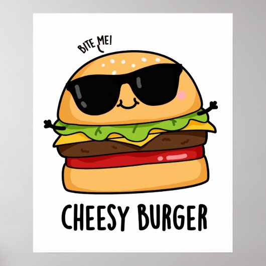 Kaasburger Grappige Eten Grappen  Poster (Voorkant)