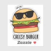 Kaasburger Grappige Eten Grappen Sticker (Vel)
