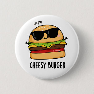 Kaasburger Grappige Eten Woordgrapjes Ronde Button 5,7 Cm