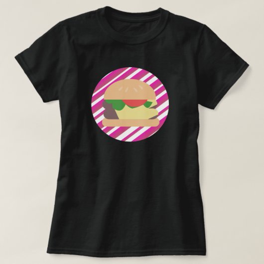 Kaasburger Heet Roze Ombre Strepen T-shirt (Design voorkant)