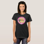 Kaasburger Heet Roze Ombre Strepen T-shirt (Voorkant volledig)