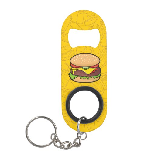 Kaasburger sleutelhanger flesopener mini flessenopener (Voorkant)