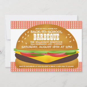 Kaasburger Terug naar school Barbeque Uitnodiging