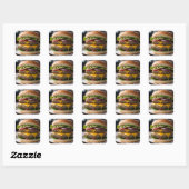 Kaasburger Vierkante Sticker (Vel)