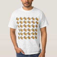 Kaasfluffs op een T-shirt, patroon.