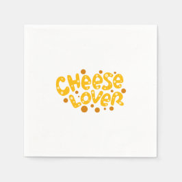 Kaasliefhebber Geel en Sinaasappel Typografie Servet