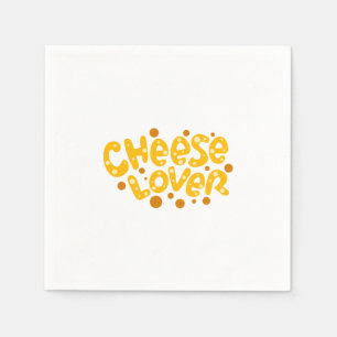Kaasliefhebber Geel en Sinaasappel Typografie Servet